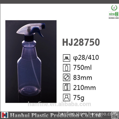 Han hui plastic sprayer bottle for cleaning/750ml/factory price